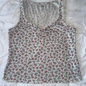 Old Navy Red and White Fitted Tank Top